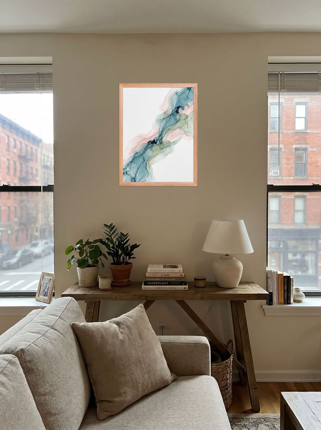 Teal and Blush Alcohol Ink Mockup
