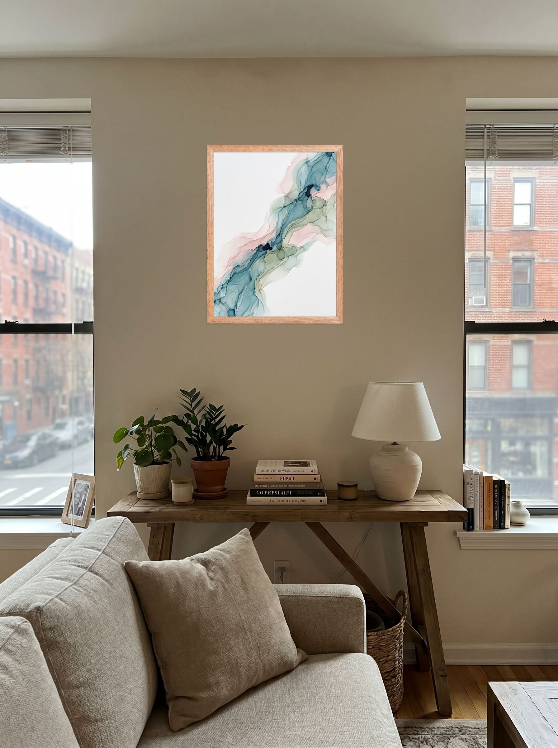 Teal and Blush Alcohol Ink Mockup