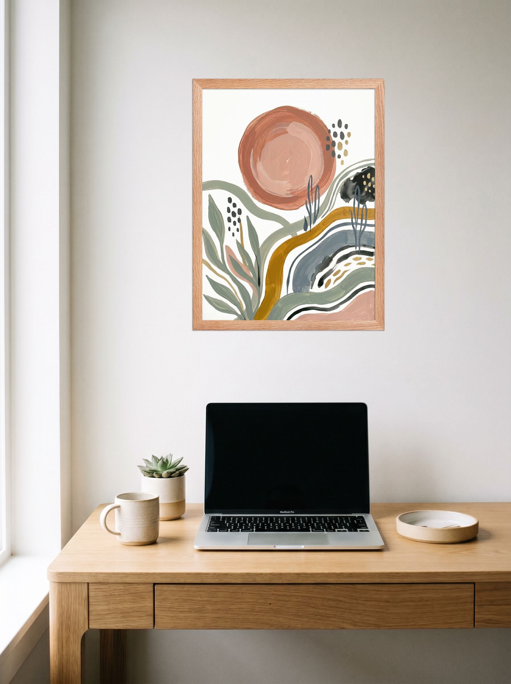 Terracotta Sun and Desert Waves Mockup