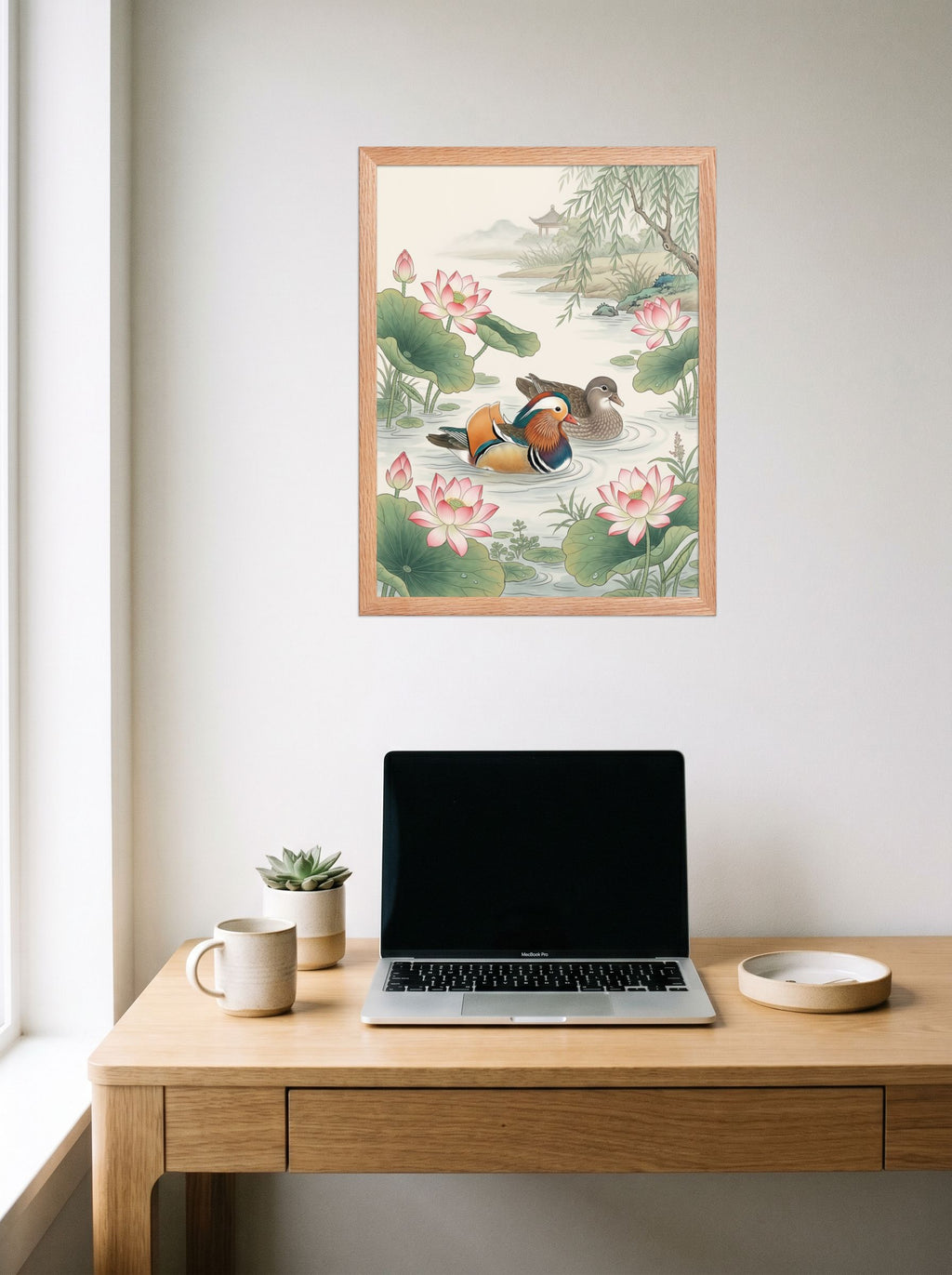 Mandarin Ducks in the Lotus Pond Mockup