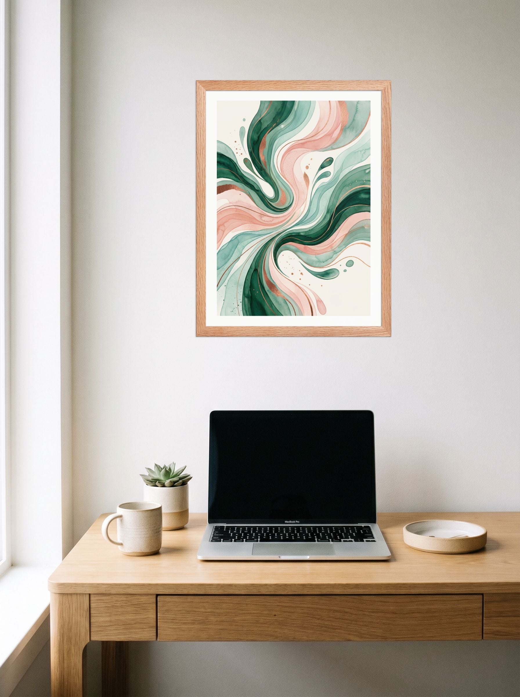 Emerald and Blush Fluidity Mockup