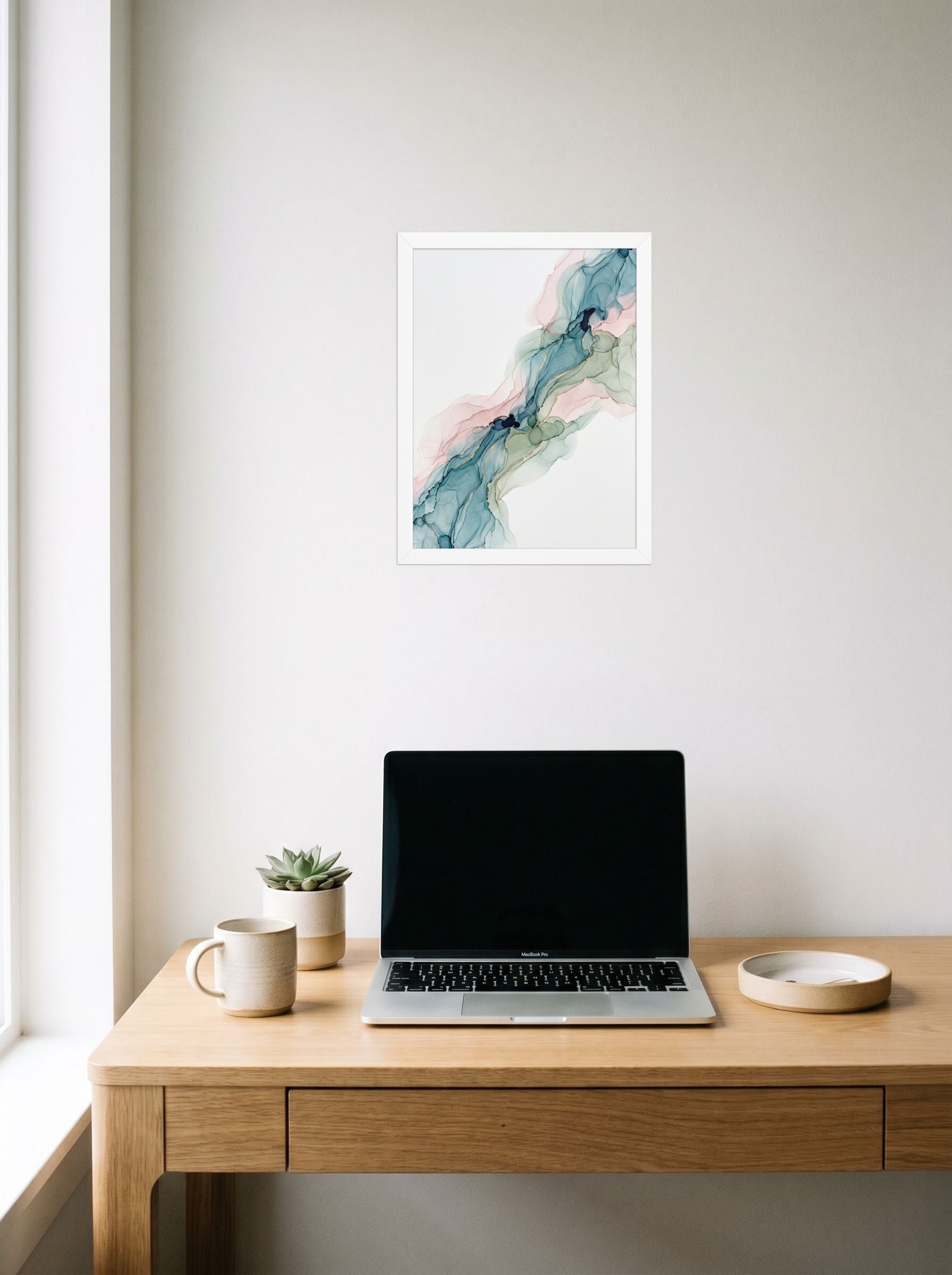 Teal and Blush Alcohol Ink Mockup