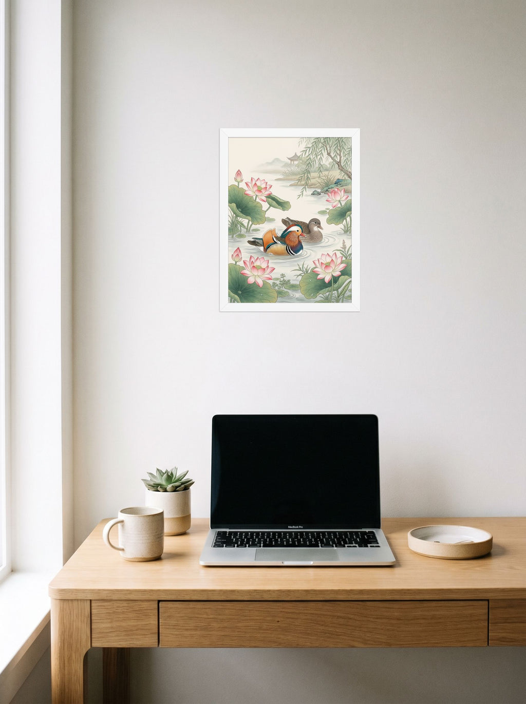 Mandarin Ducks in the Lotus Pond Mockup