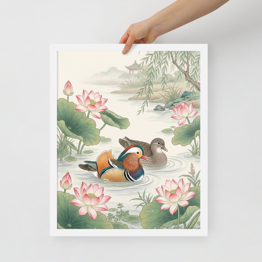 Mandarin Ducks in the Lotus Pond Mockup