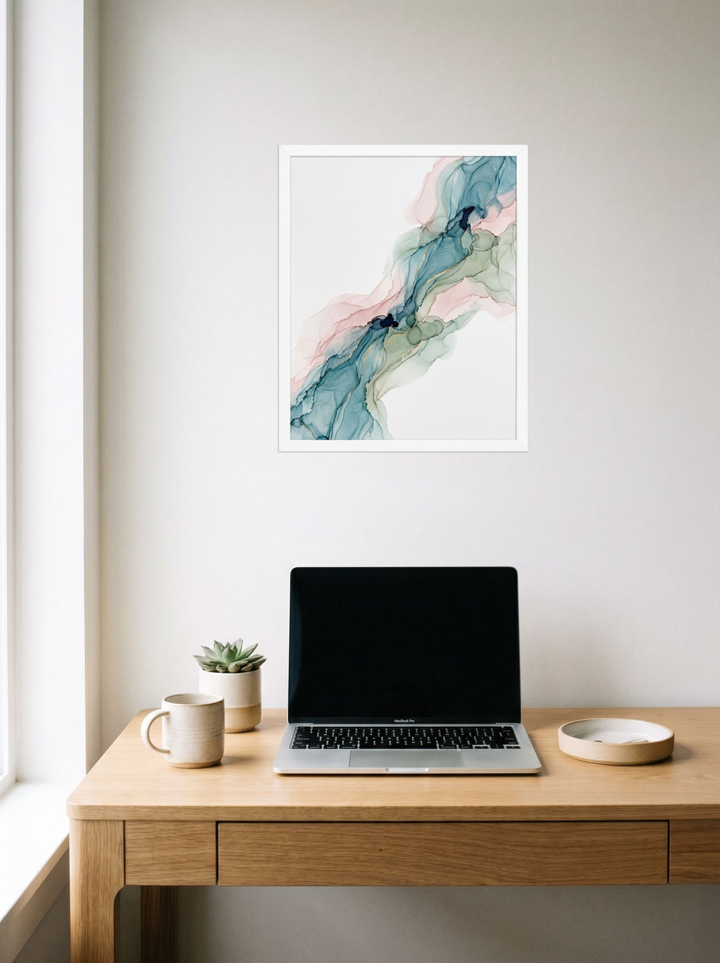 Teal and Blush Alcohol Ink Mockup