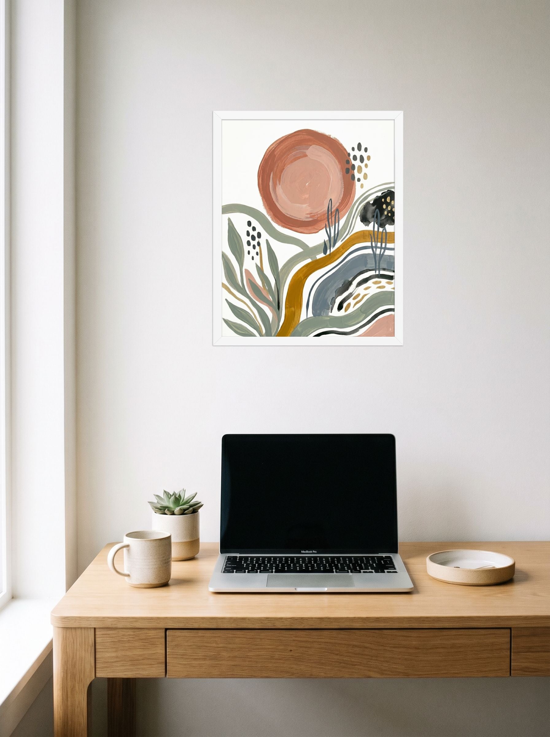 Terracotta Sun and Desert Waves Mockup