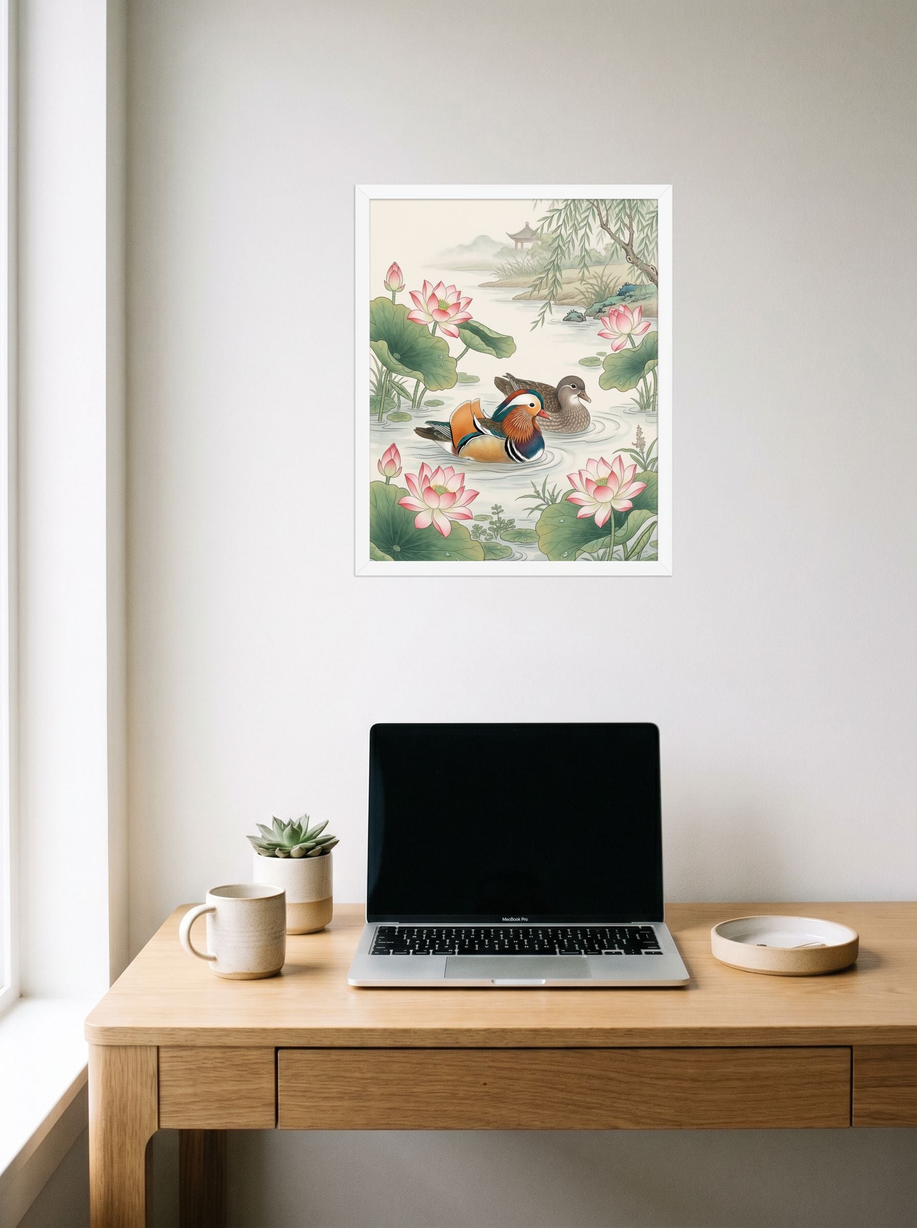 Mandarin Ducks in the Lotus Pond Mockup