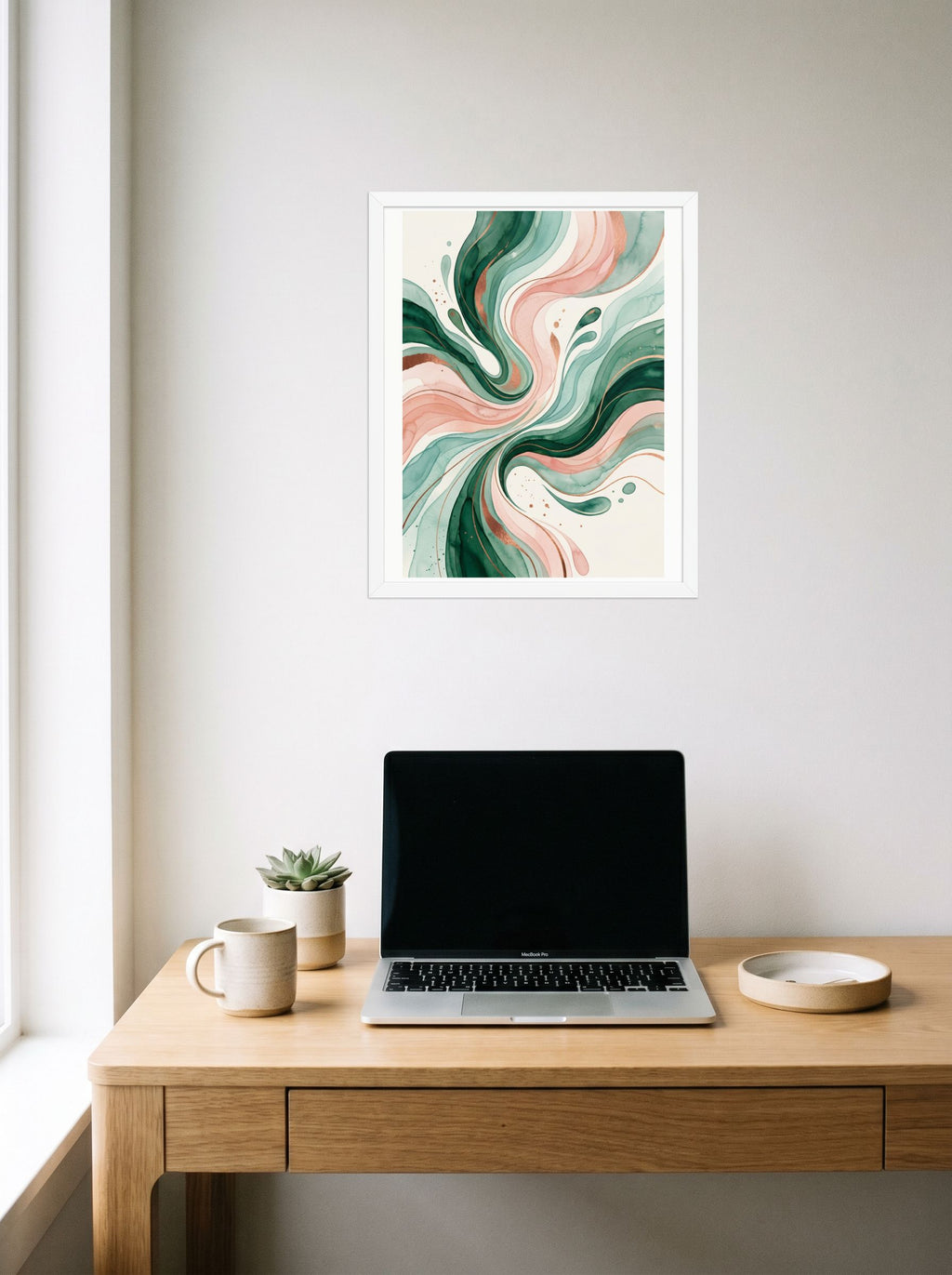 Emerald and Blush Fluidity Mockup