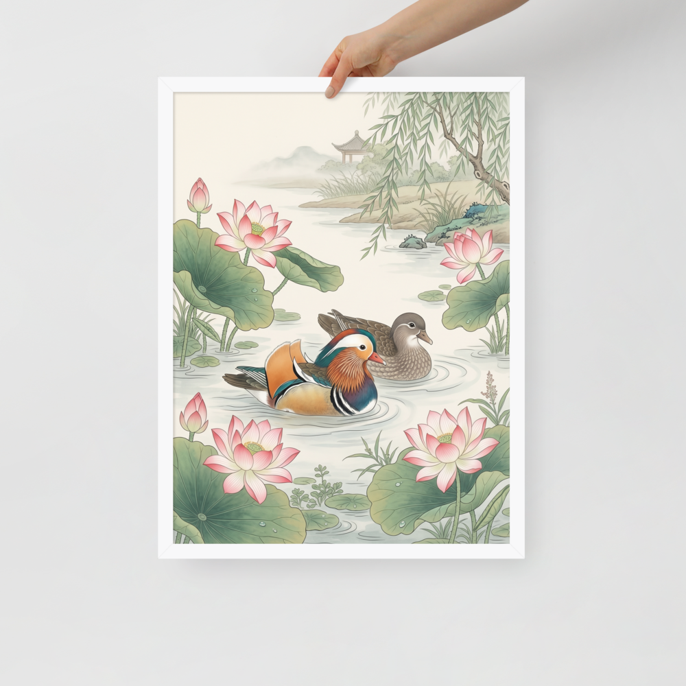 Mandarin Ducks in the Lotus Pond Mockup