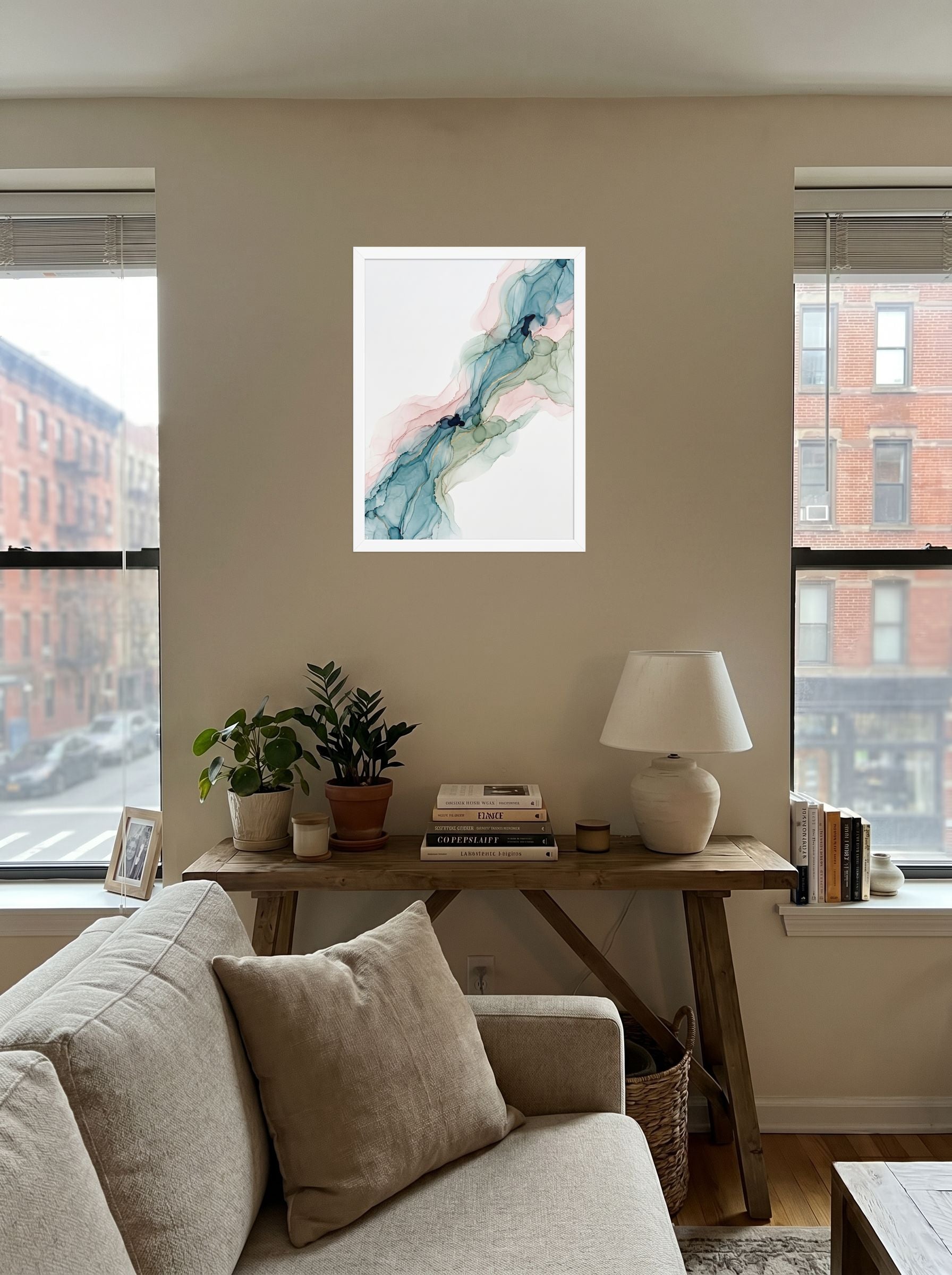 Teal and Blush Alcohol Ink Mockup