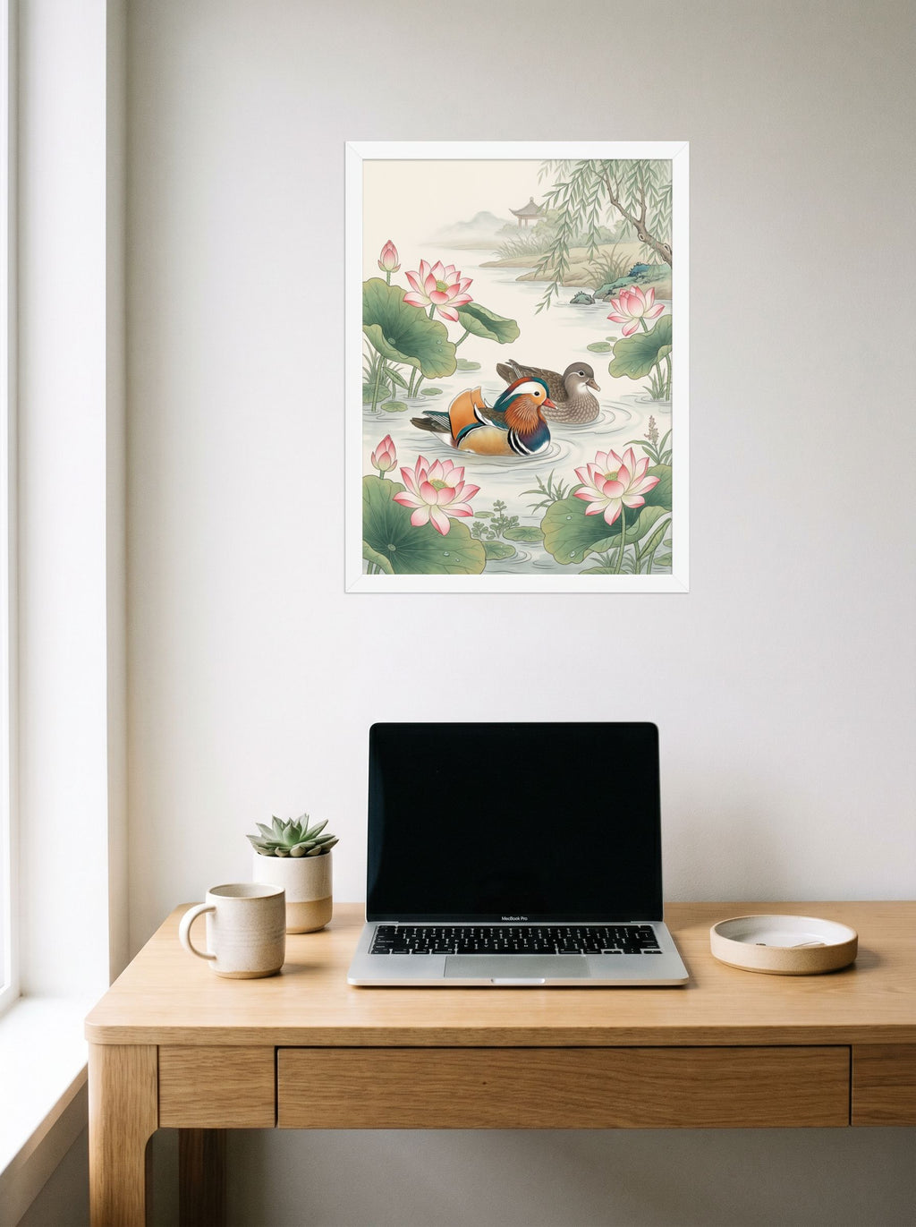 Mandarin Ducks in the Lotus Pond Mockup