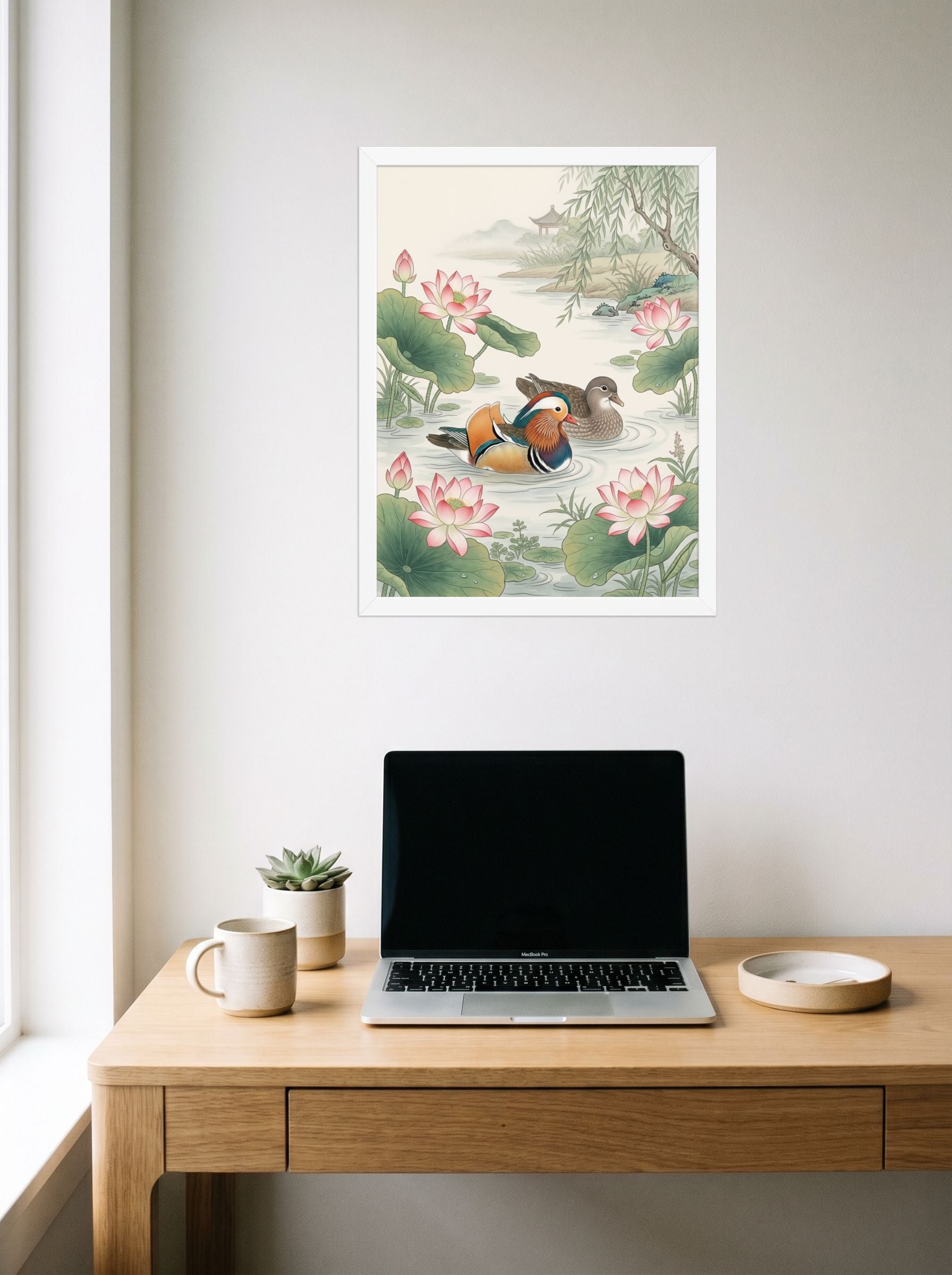 Mandarin Ducks in the Lotus Pond Mockup