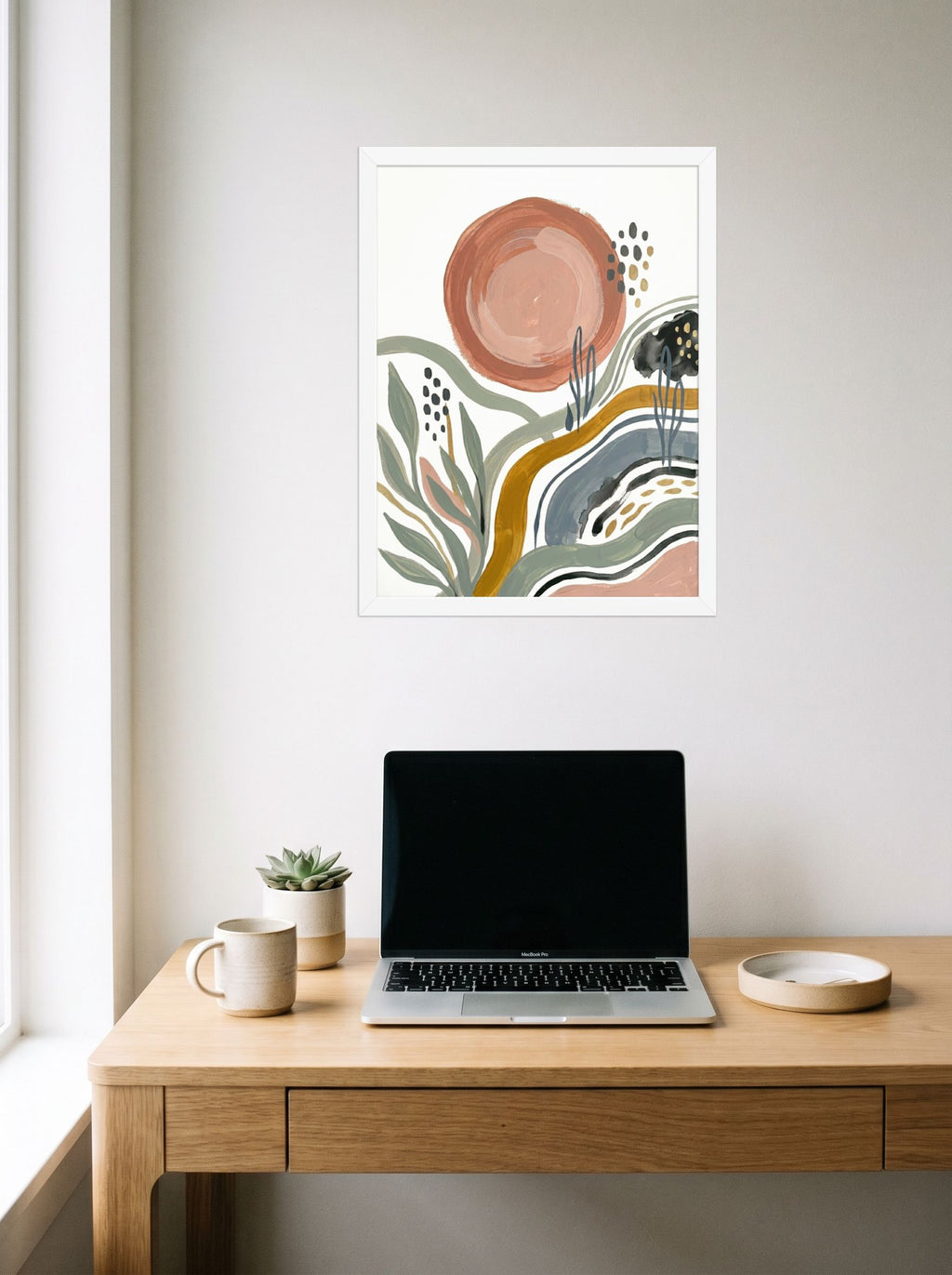 Terracotta Sun and Desert Waves Mockup