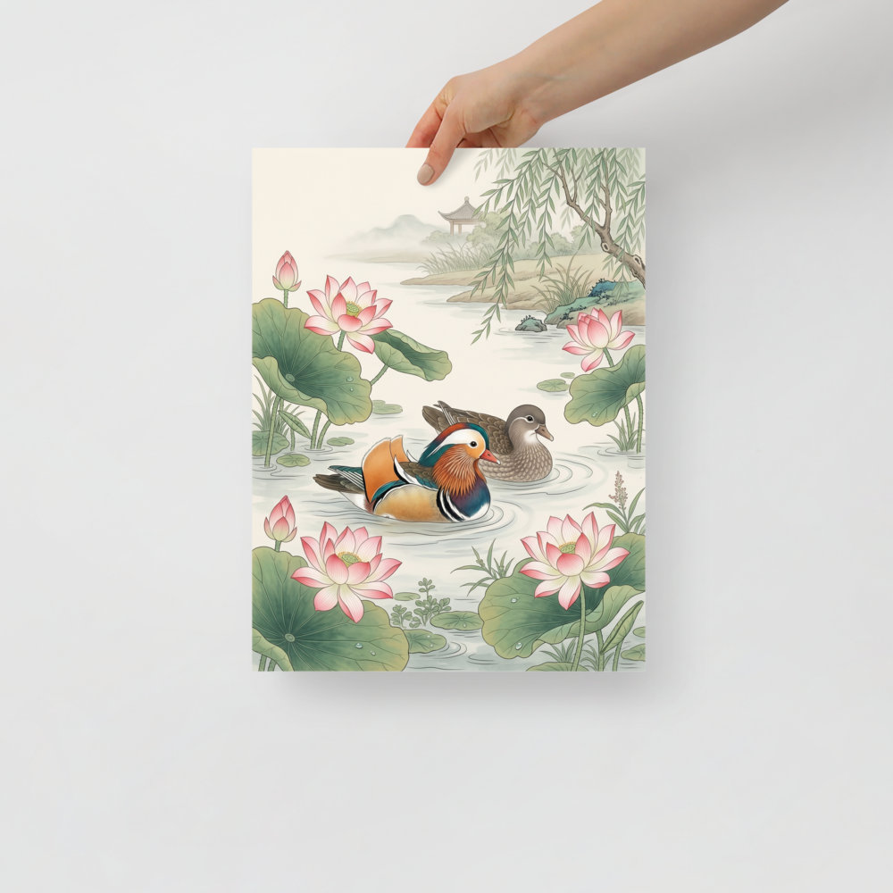 Mandarin Ducks in the Lotus Pond Mockup