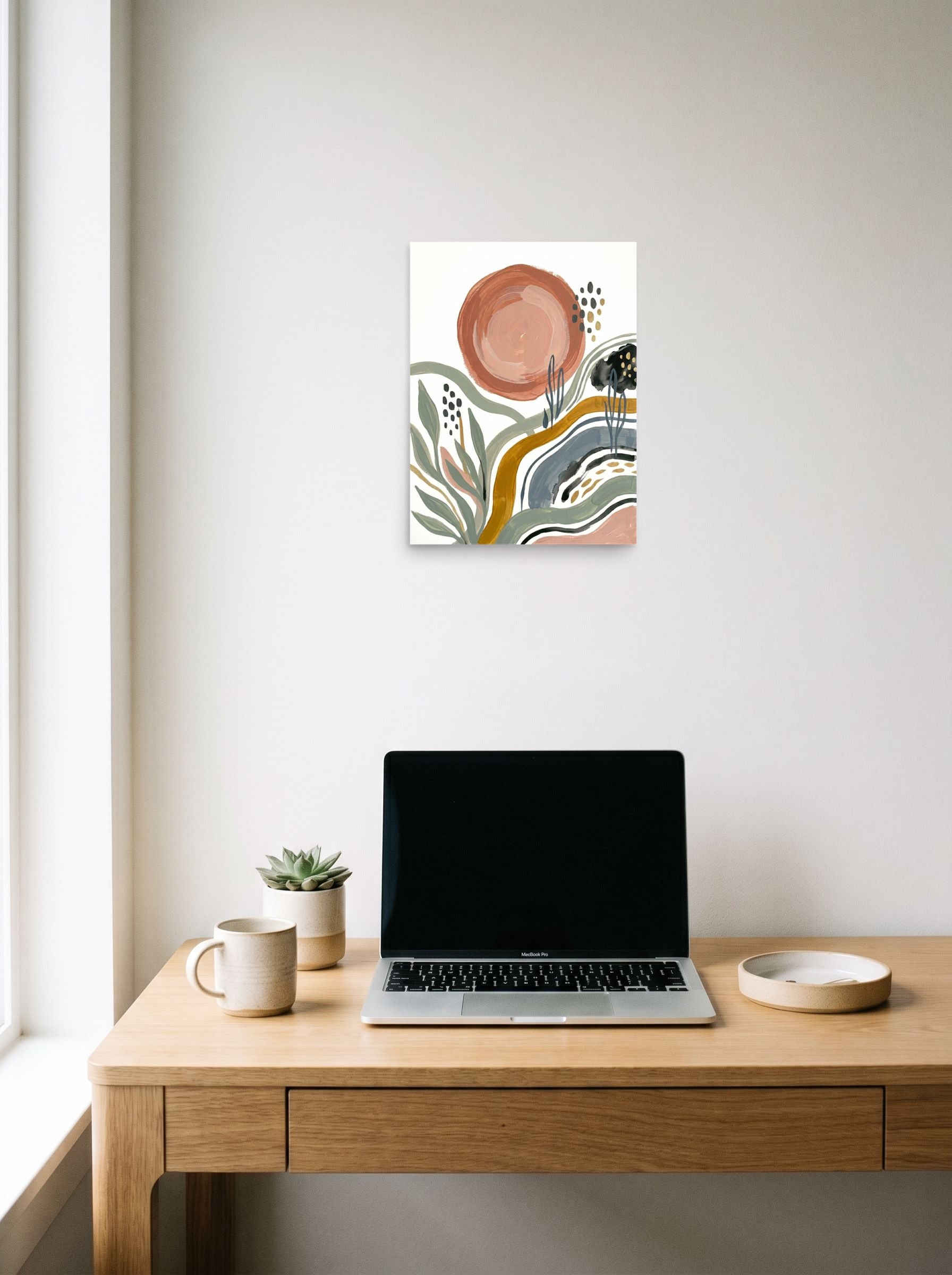 Terracotta Sun and Desert Waves Mockup