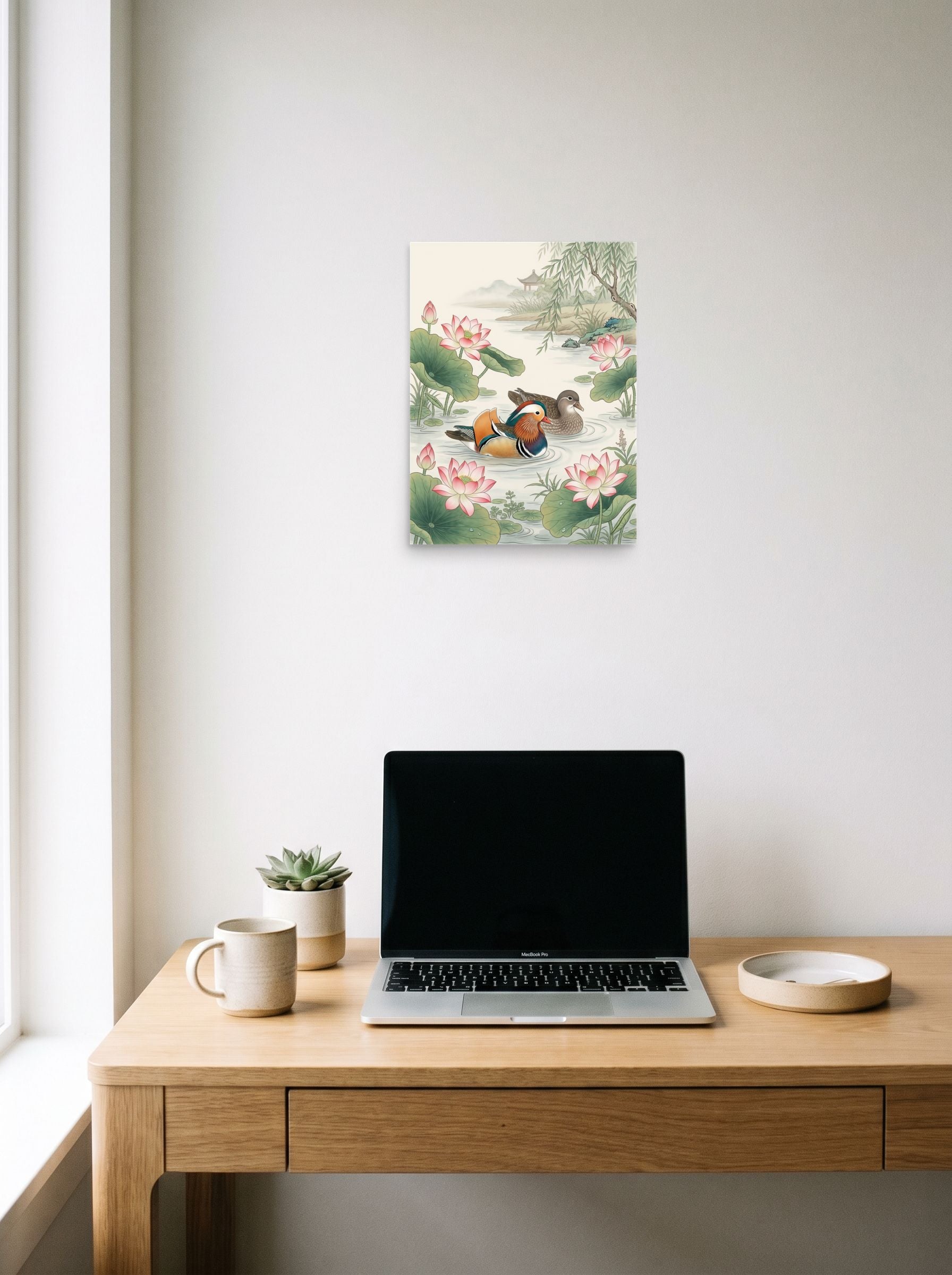Mandarin Ducks in the Lotus Pond Mockup