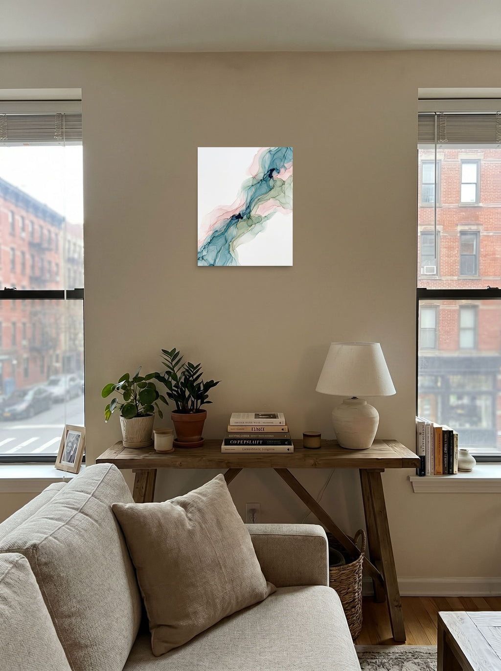 Teal and Blush Alcohol Ink Mockup