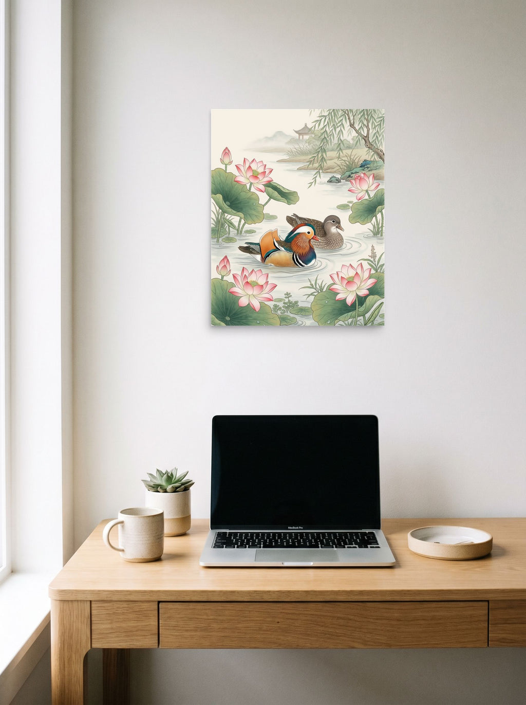 Mandarin Ducks in the Lotus Pond Mockup