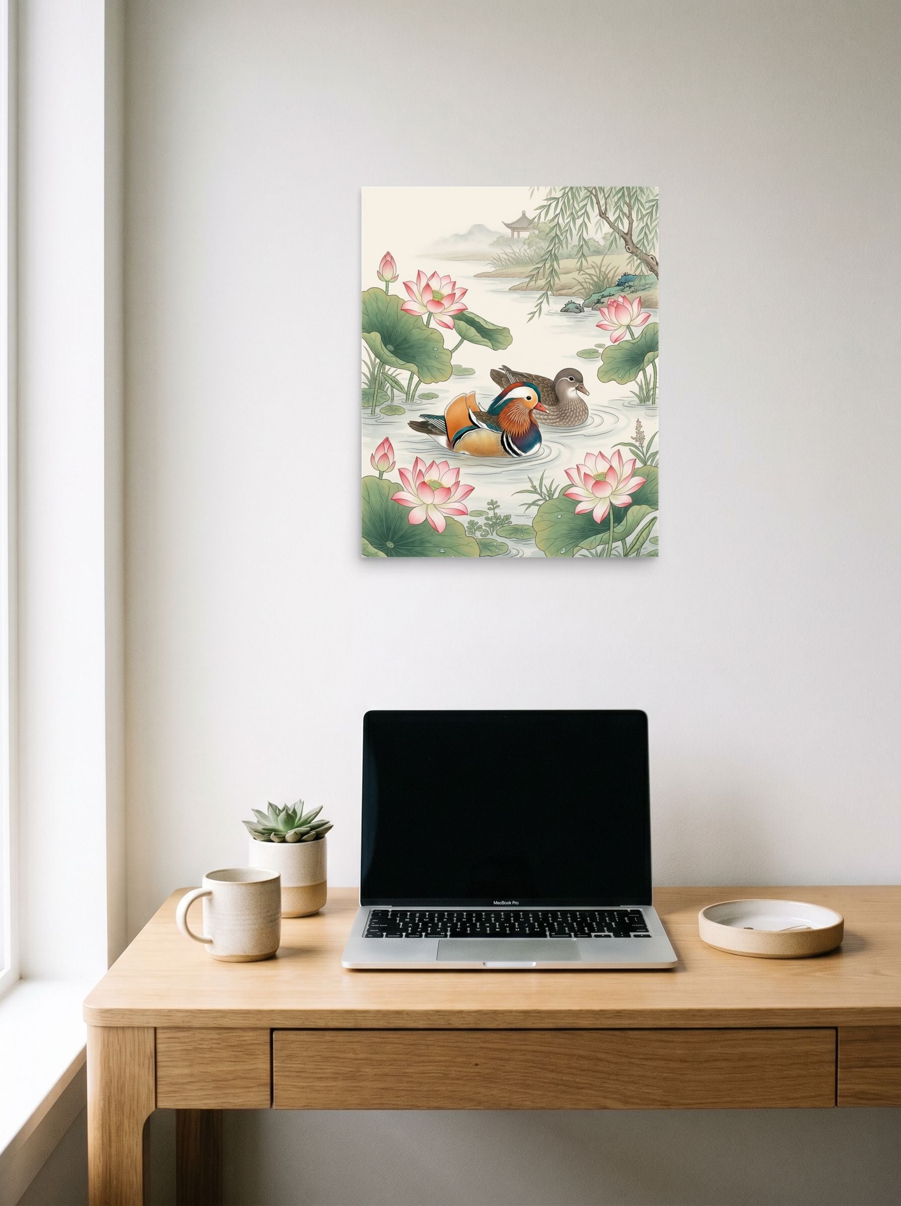Mandarin Ducks in the Lotus Pond Mockup