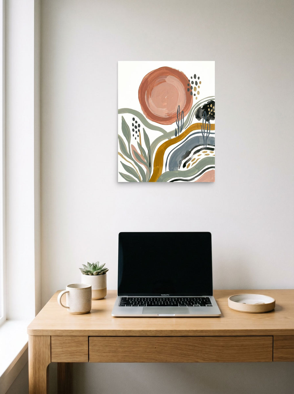Terracotta Sun and Desert Waves Mockup