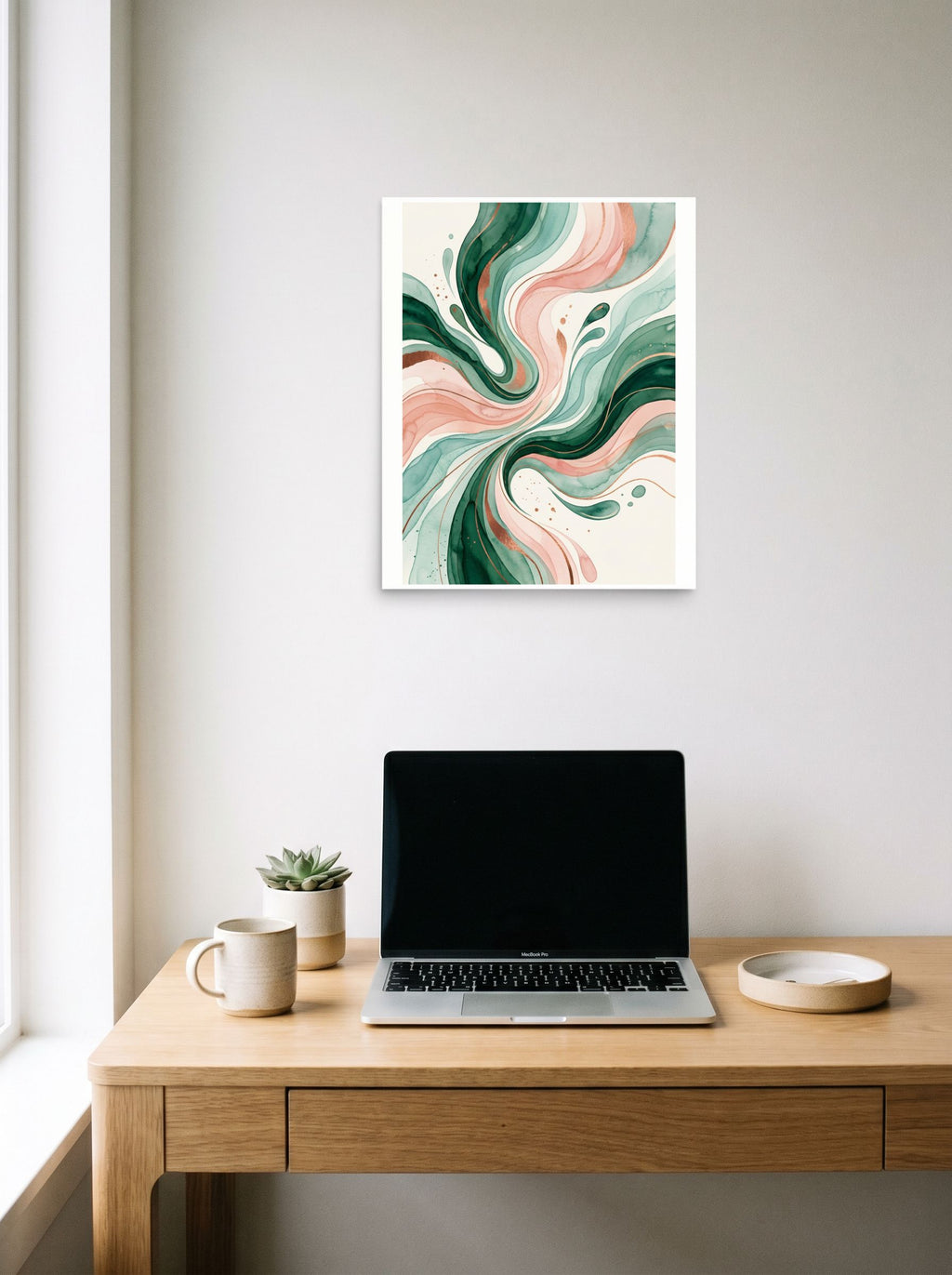 Emerald and Blush Fluidity Mockup