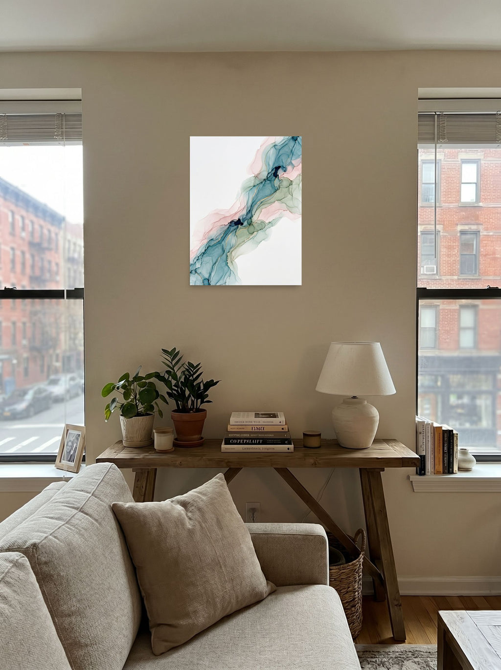 Teal and Blush Alcohol Ink Mockup