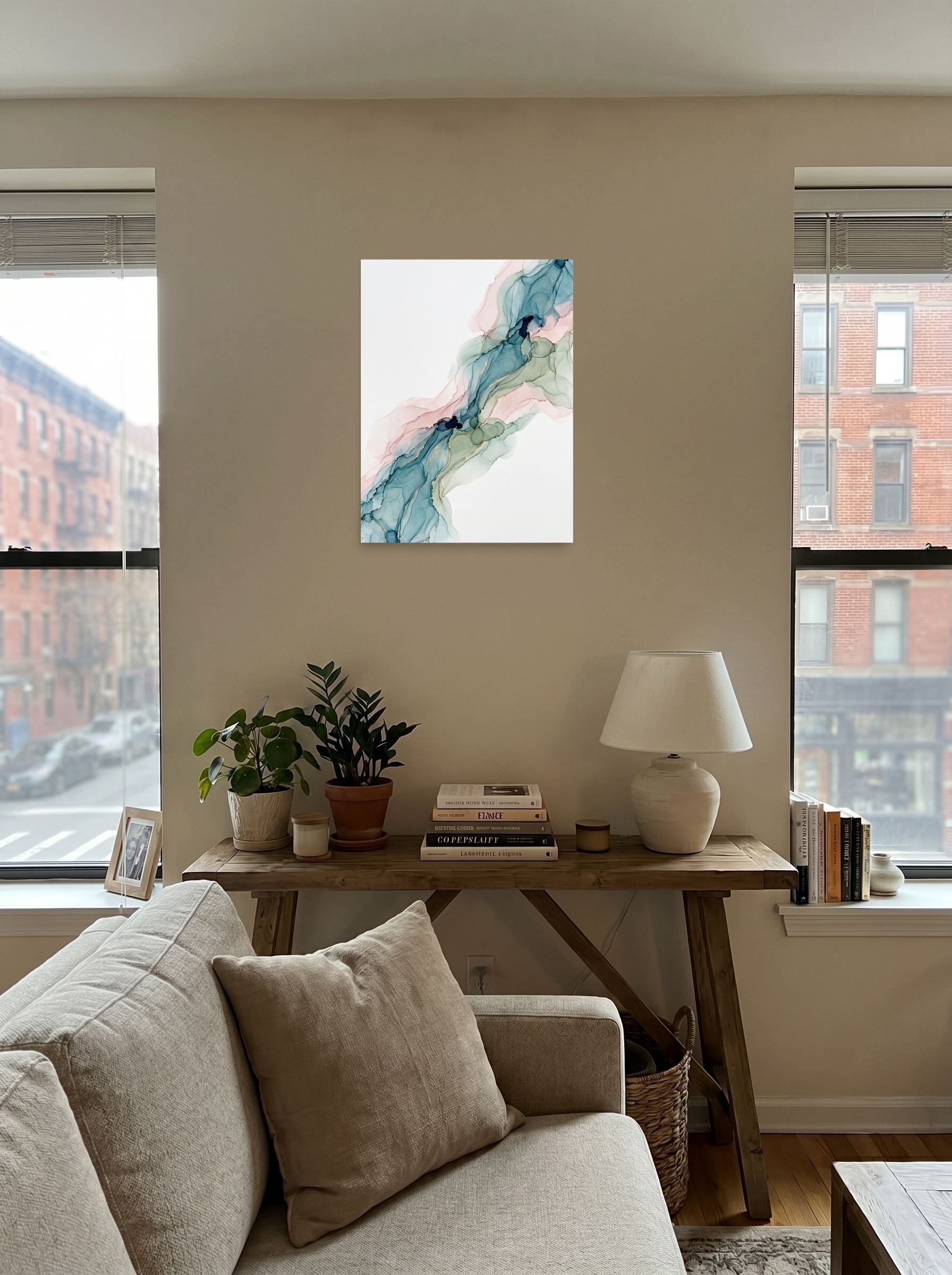 Teal and Blush Alcohol Ink Mockup