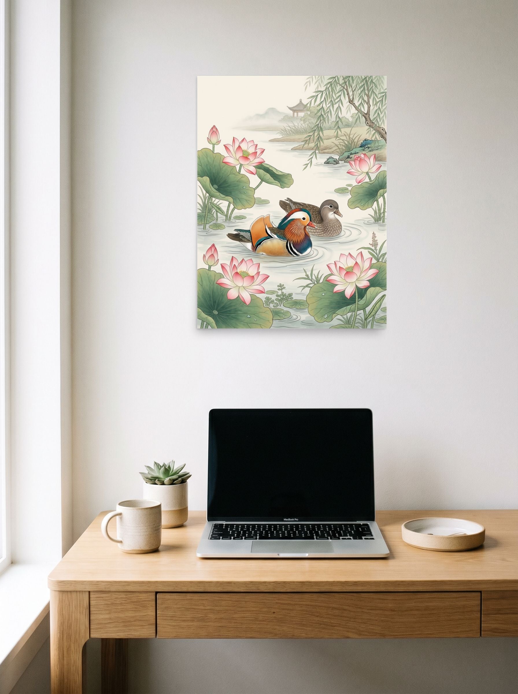 Mandarin Ducks in the Lotus Pond Mockup