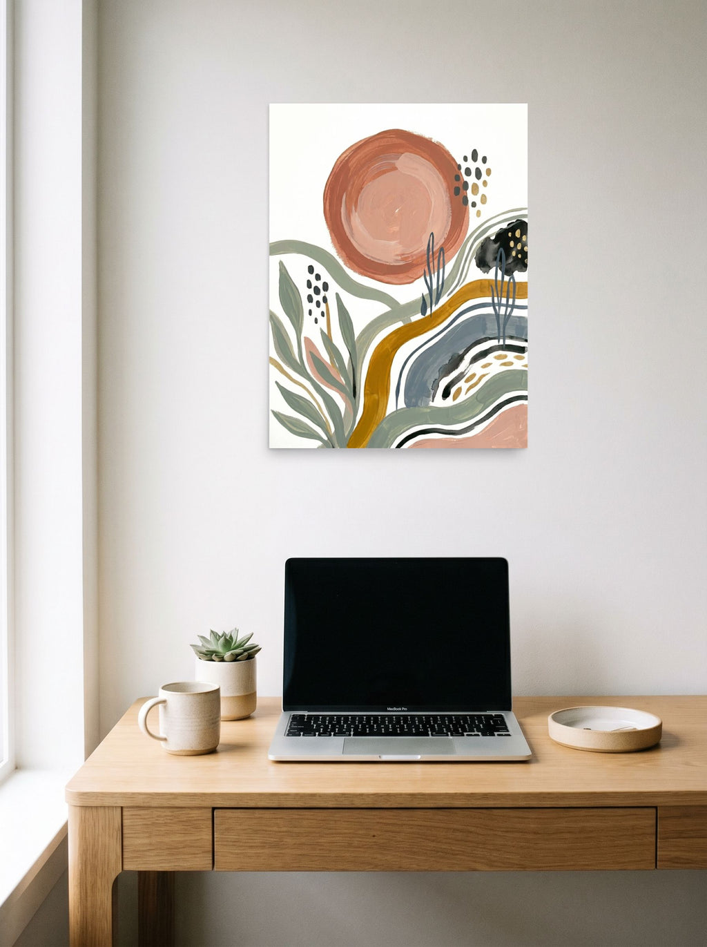 Terracotta Sun and Desert Waves Mockup