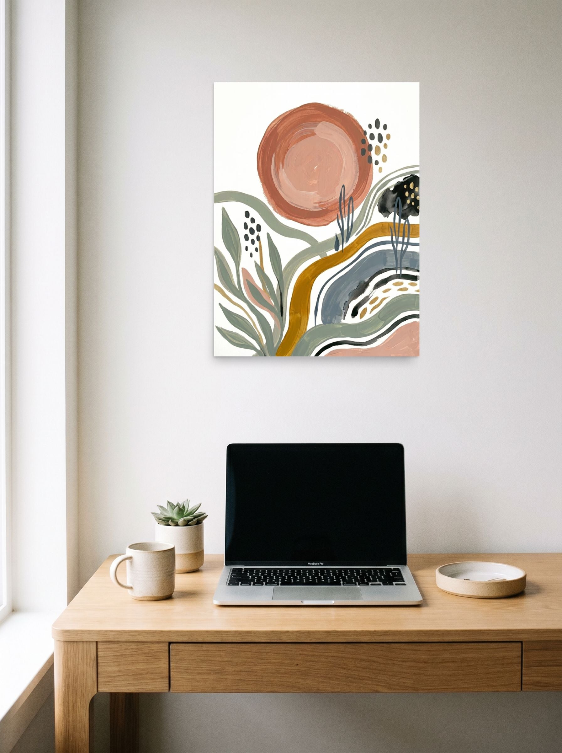 Terracotta Sun and Desert Waves Mockup