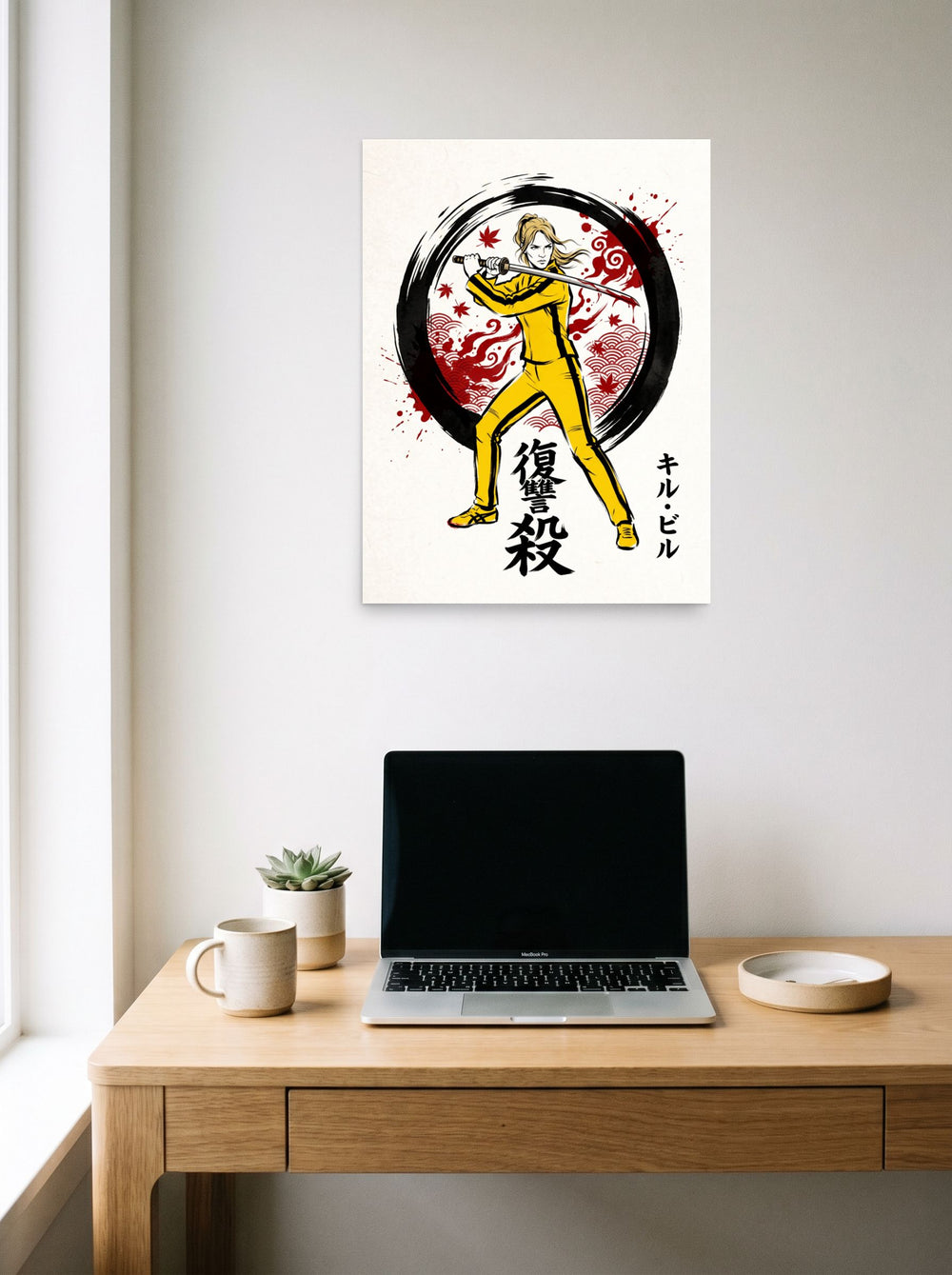 See 'The Path of Vengeance' as a unframed paper print (18x24 inch), displayed over a compact desk setup.