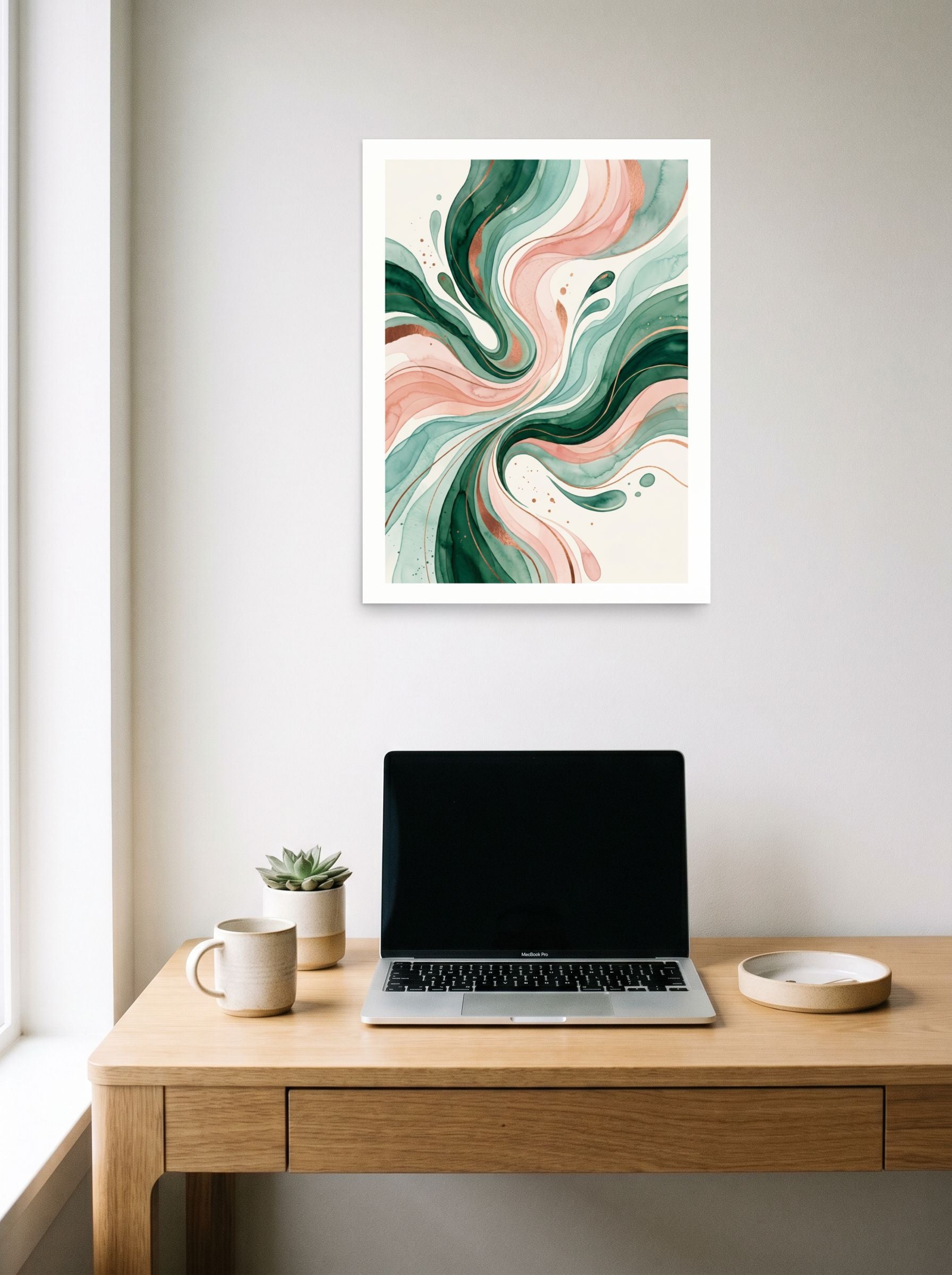 Emerald and Blush Fluidity Mockup