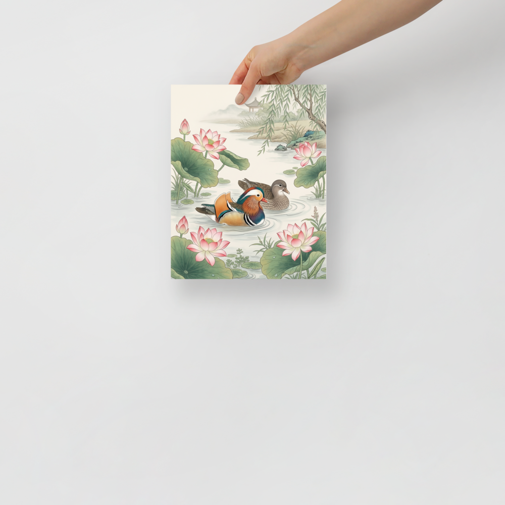 Mandarin Ducks in the Lotus Pond Mockup